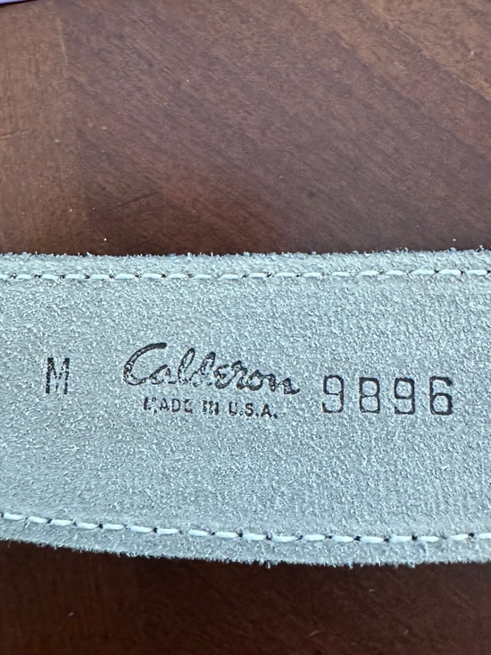 Vtg Calderon black suede Gold accent up to 32\